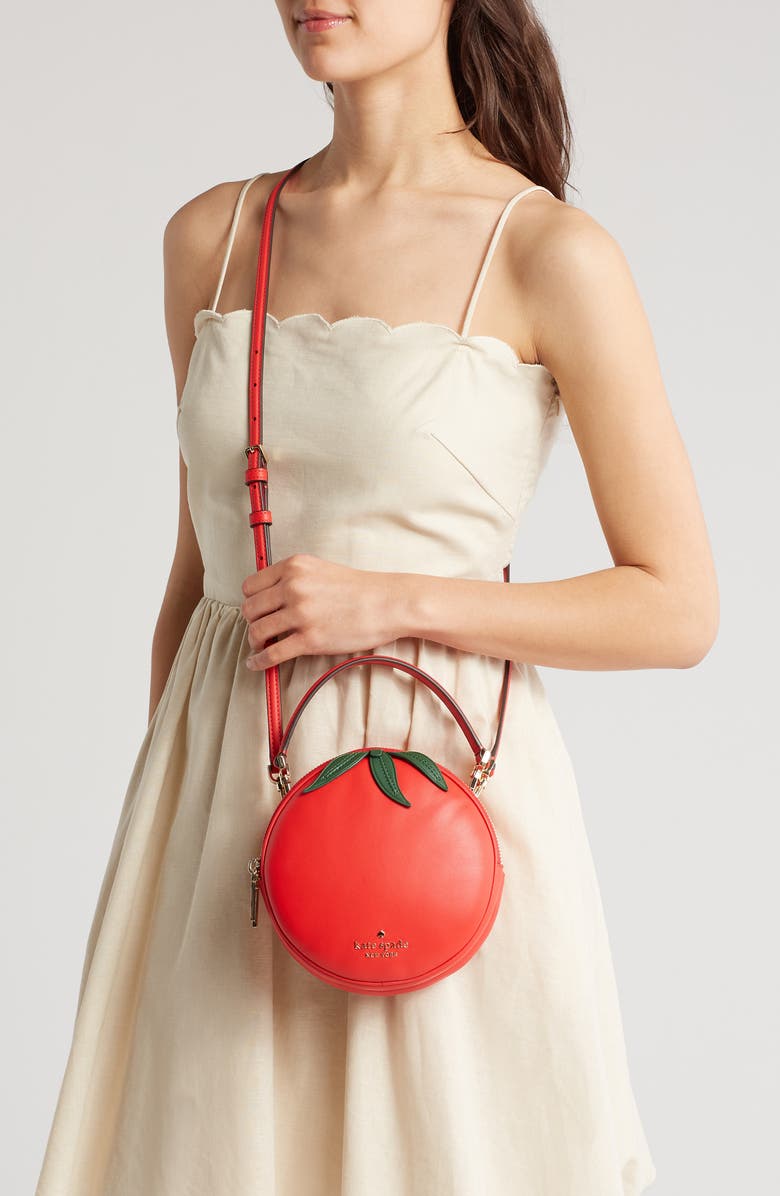 Kate Spade New York double mangia tomato small crossbody bag, Alternate, color,