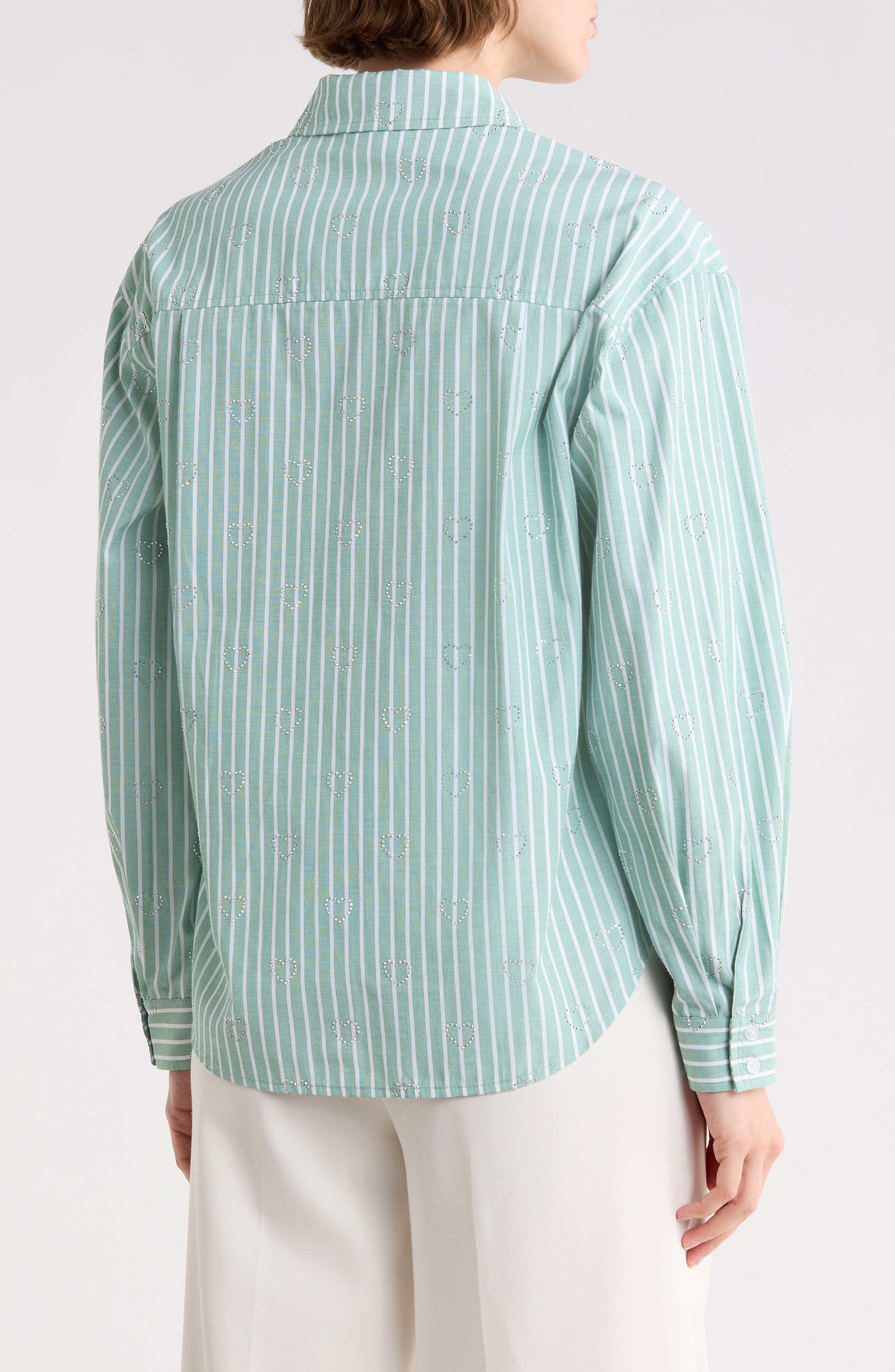 Stripe Embellished Button-Up Shirt - image 2