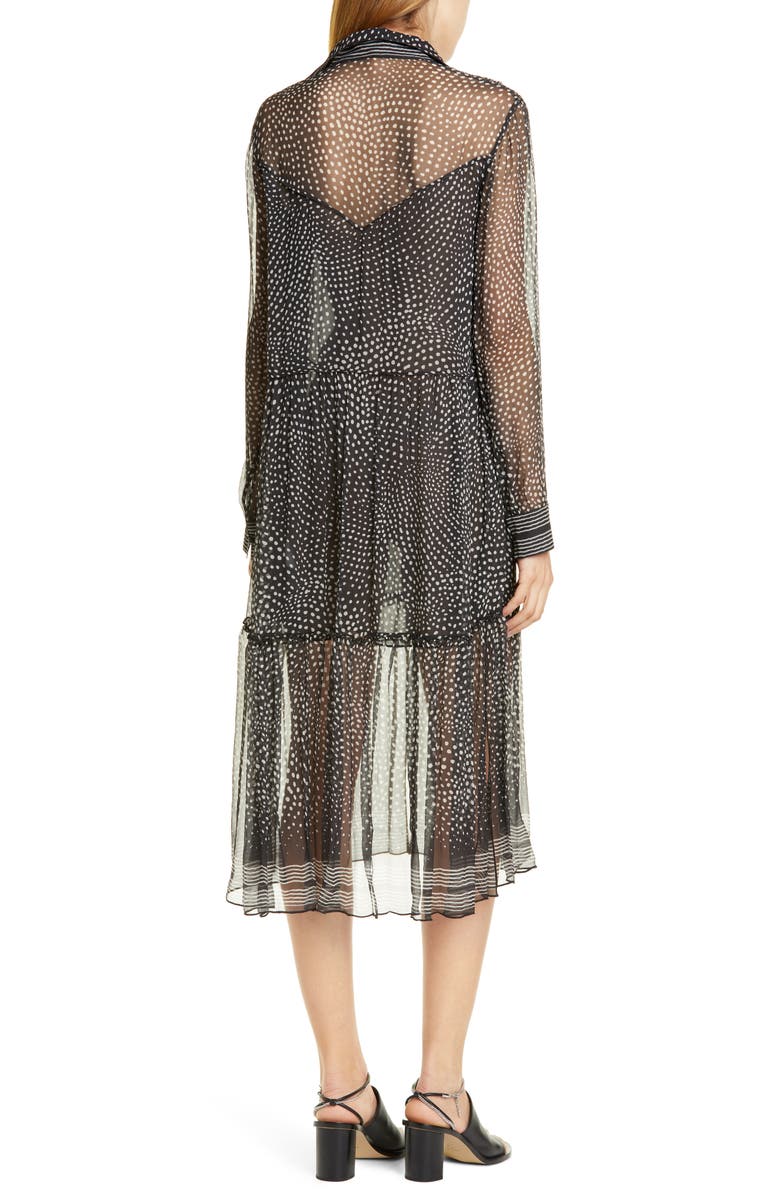 rag & bone Libby Polka Dot Silk Midi Dress, Alternate, color,