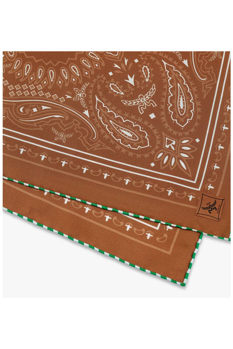 Paisley Cotton-Silk Scarf, Alternate, color, Cognac