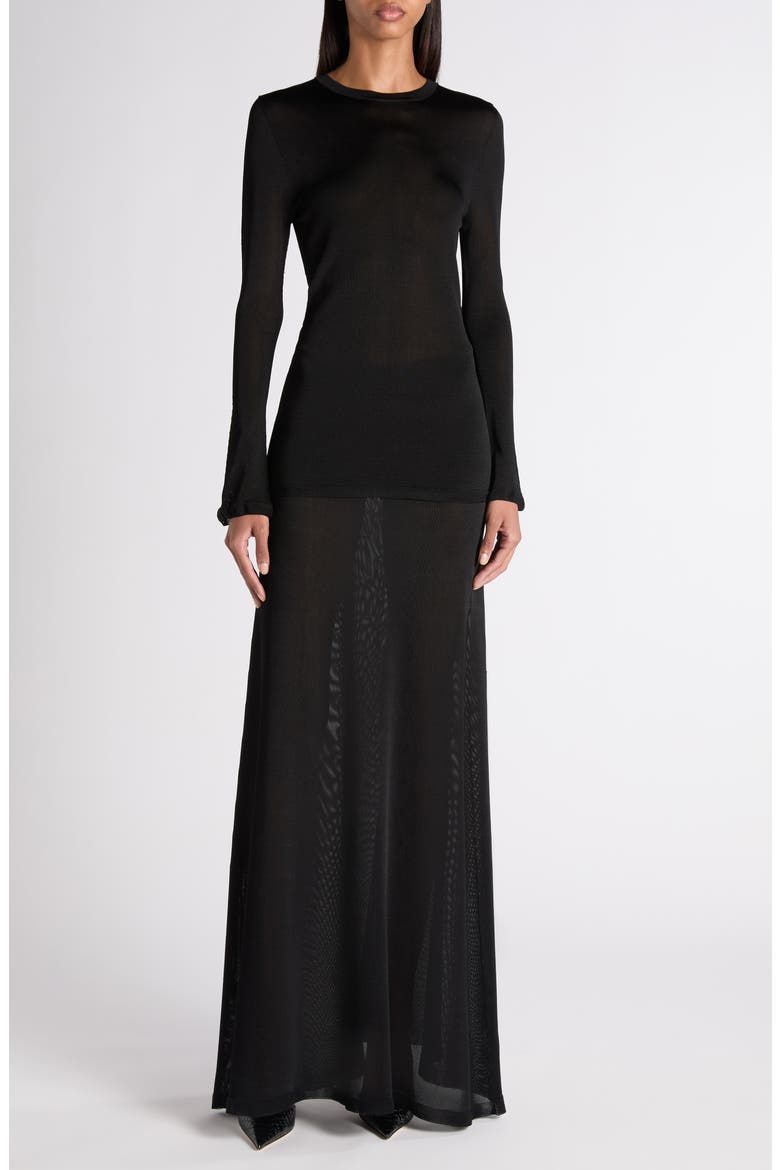 Liquid Viscose Sweater, Alternate, color, BLACK