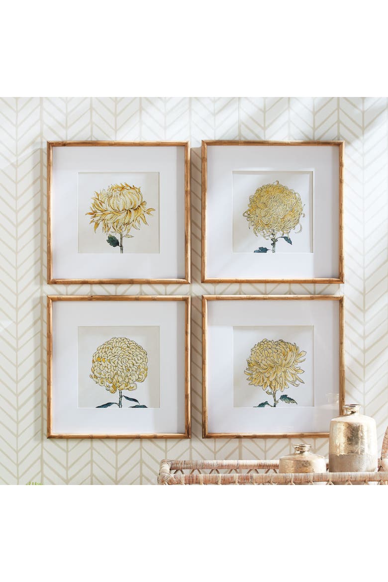 Chrysanthemum Prints Set of 4, Alternate, color, Yellow