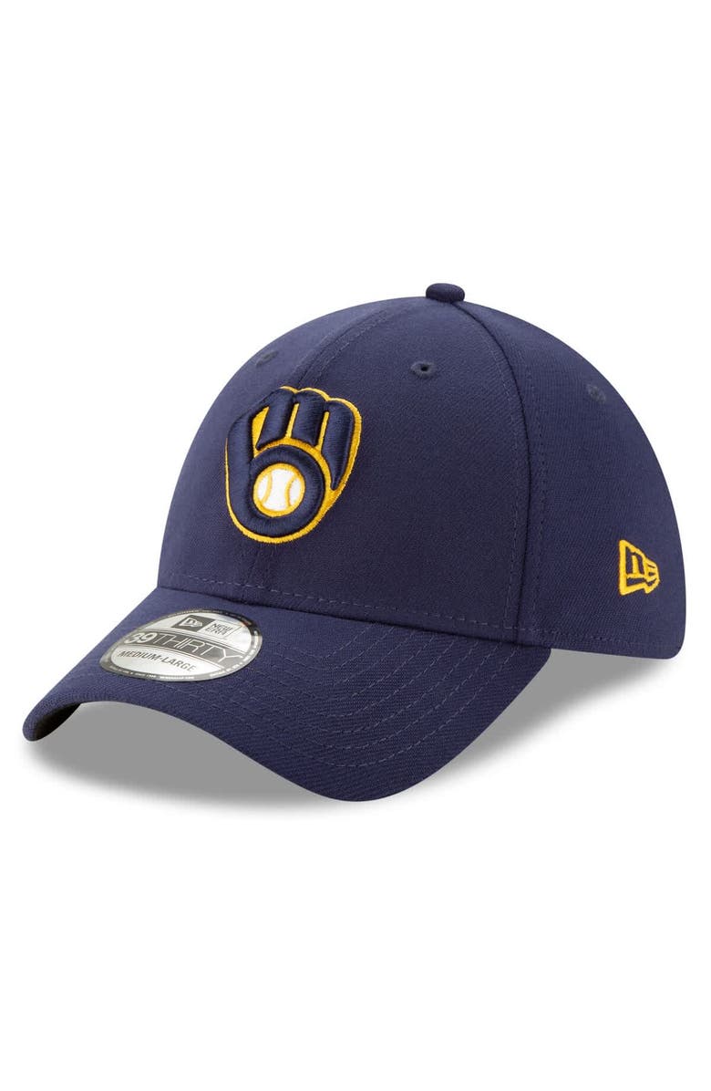New Era Men's New Era Navy Milwaukee Brewers 2025 MLB Postseason Side Patch 39THIRTY Flex Hat, Alternate, color,