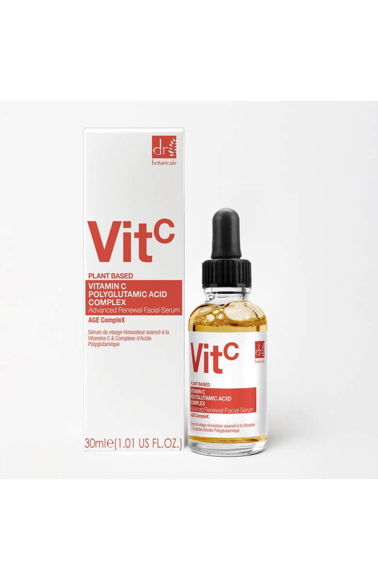 DR BOTANICALS Vitamin C 3% 
Polyglutamic Acid Complex 1% 
Brightening Facial Serum 30ml, Alternate, color, White