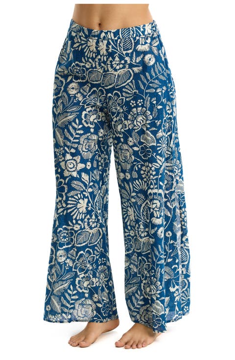 Garden Mist Linen Beach Pant Cover-Up