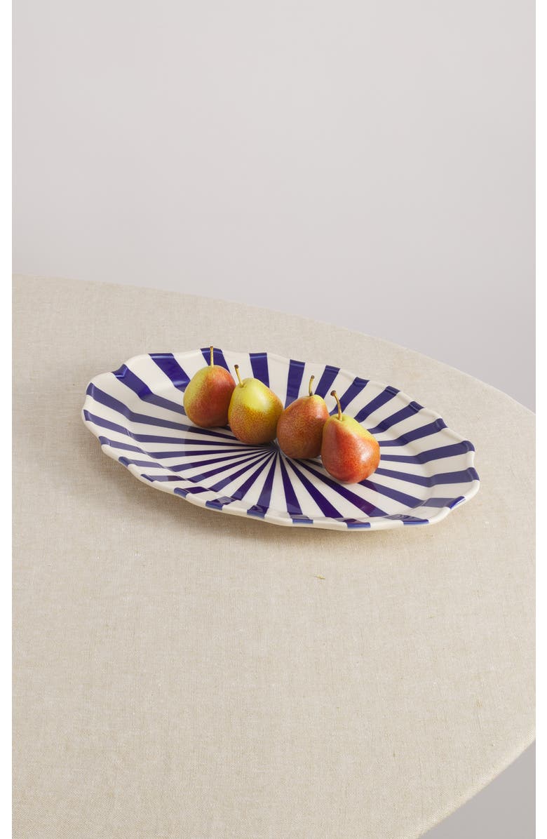 Maison Madison Home Mafalda 15,5'' Oval Platter, Alternate, color, Blue/Cream