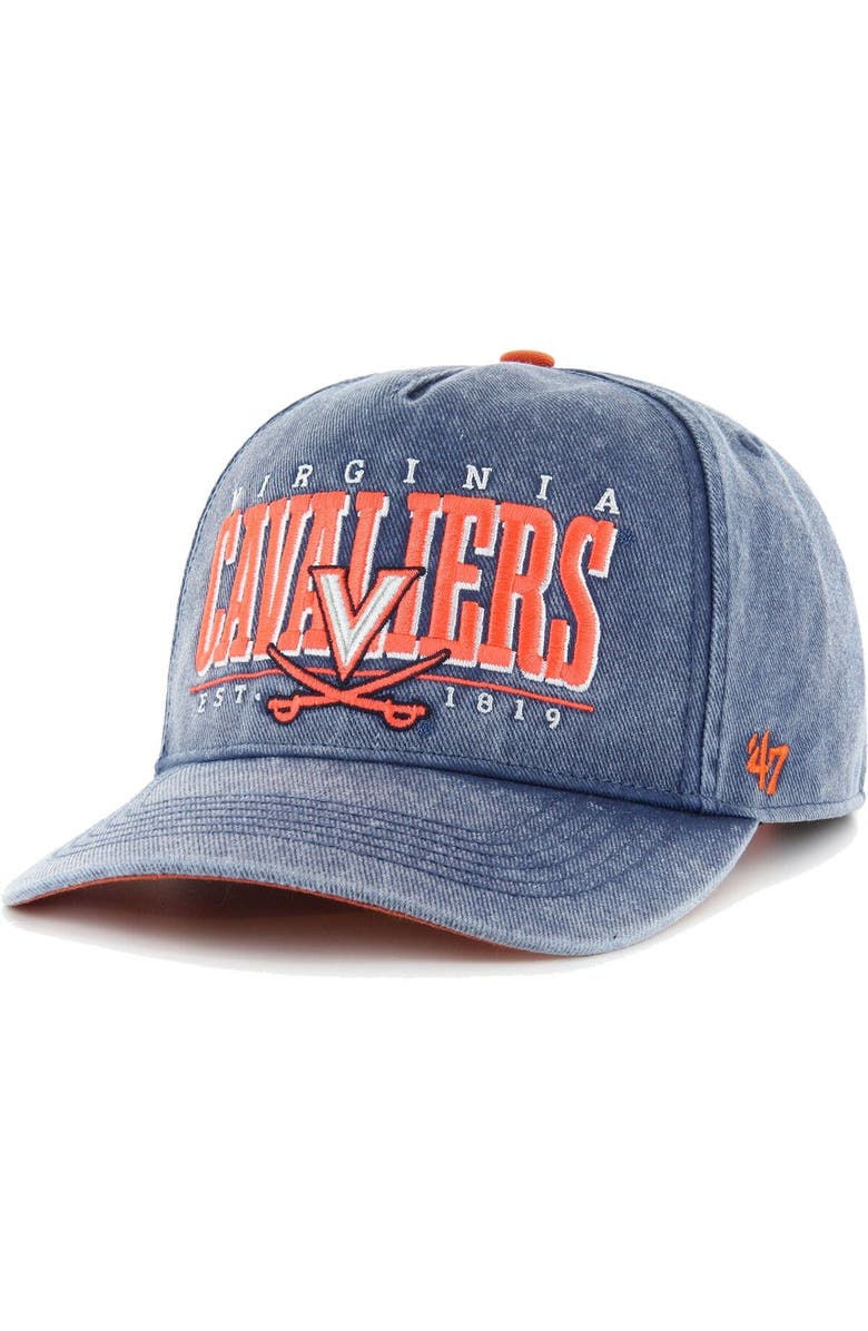 '47 Men's '47 Navy Virginia Cavaliers Vintage Fontana Hitch Clean Up Adjustable Hat, Main, color, 
