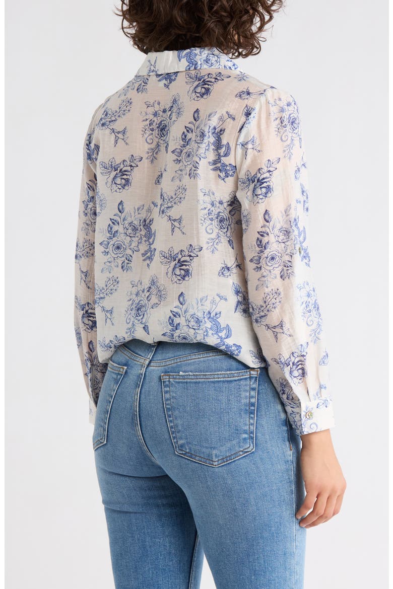 Print Woven Top, Alternate, color, BLUE