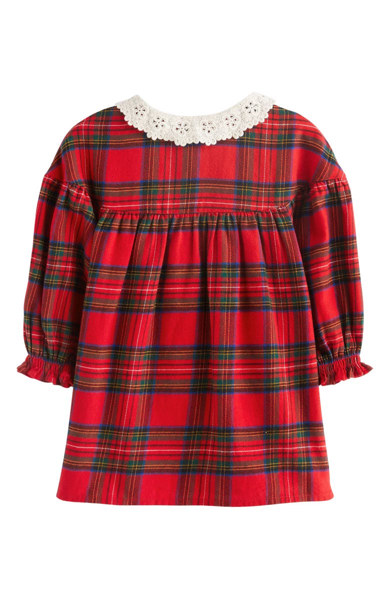 NEXT Kids' Plaid Long Sleeve Lace Collar Dress, Alternate, color, 