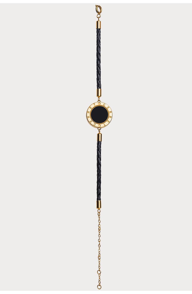 CERRET 24K Gold Plated With Black Enamel Luxury Safety Bracelet, Alternate, color, 24K Gold Plated