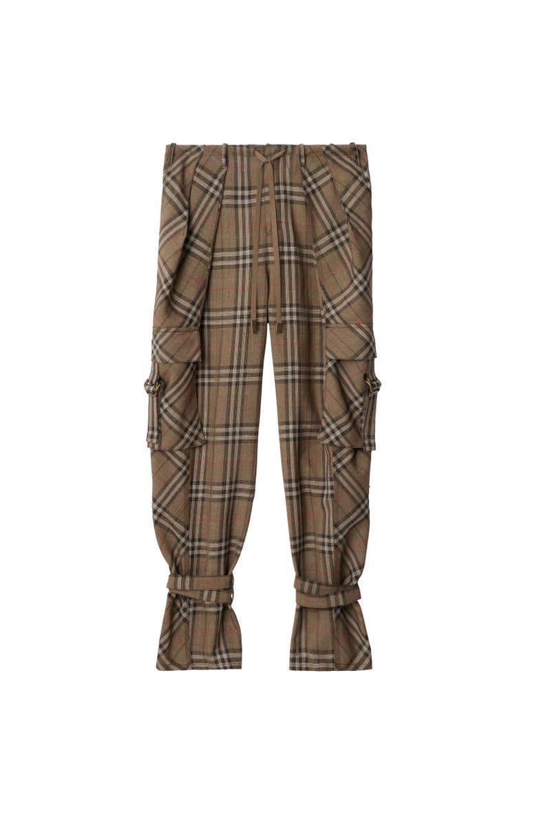 Burberry Check Silk Blend Cargo Trousers, Alternate, color,