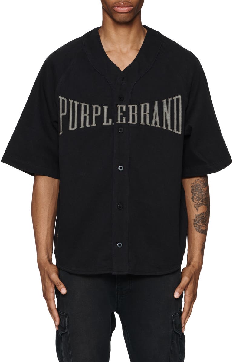 PURPLE BRAND Logo Cotton Baseball Shirt, Main, color, 