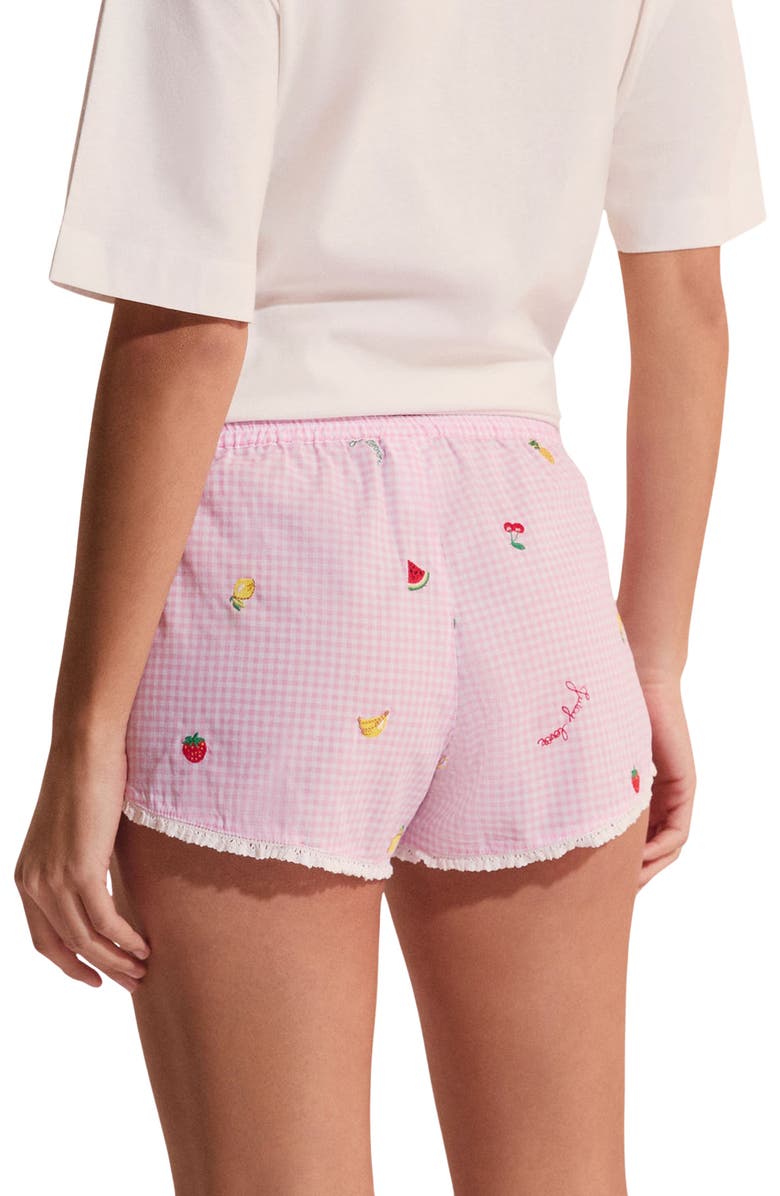 Etam Brisa Cotton Pajama Shorts, Alternate, color, Candy-Pink