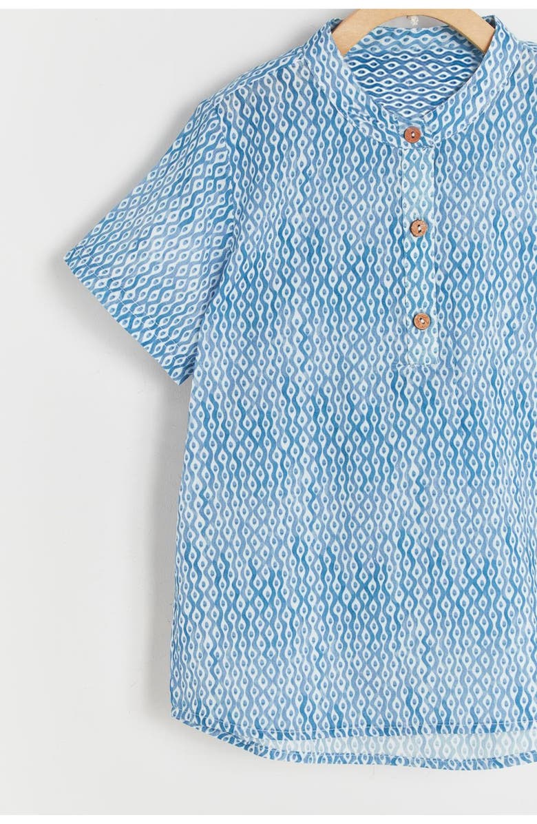 Babycottons Afrika Mandarin Collar Short Sleeve Shirt for Infant, Alternate, color, 