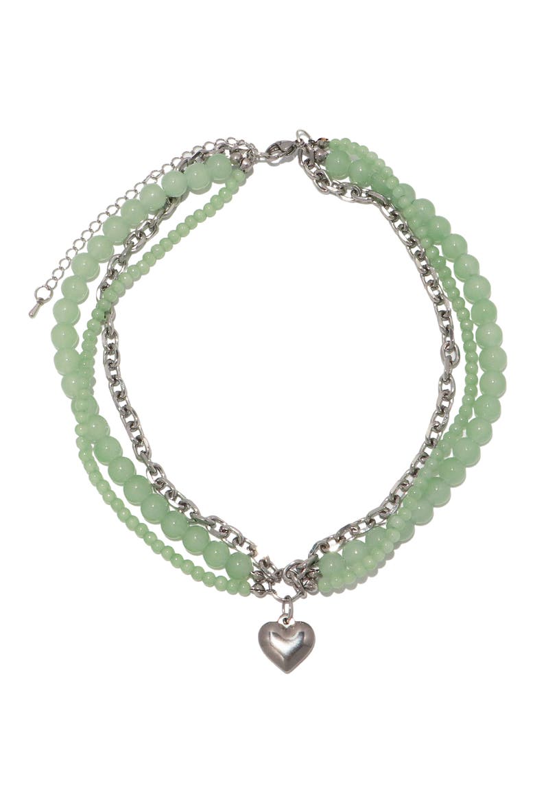 Silvermist Layered Pendant Necklace, Main, color, SILVER