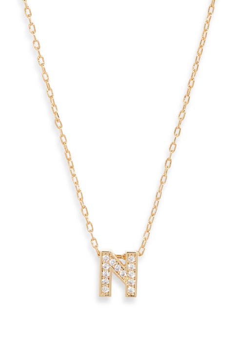 Pavé Cubic Zirconia Initial Necklace