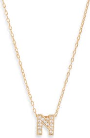 Nordstrom Pavé Cubic Zirconia Initial Necklace