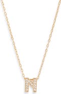 Nordstrom Pavé Cubic Zirconia Initial Necklace
