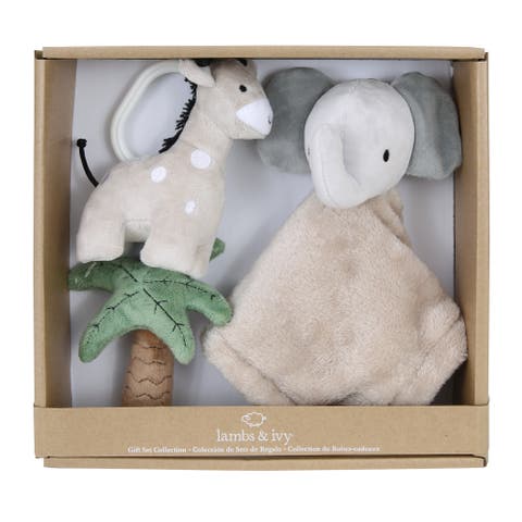 Jungle 3-Piece Developmental Soft Plush Baby/Infant Toy Gift Set