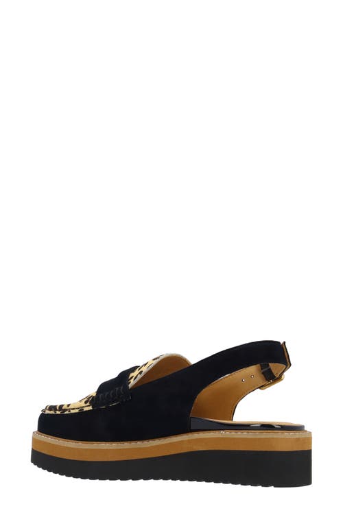 L'amour Des Pieds Zuree Genuine Calf Hair Slingback Loafer In Animal Print