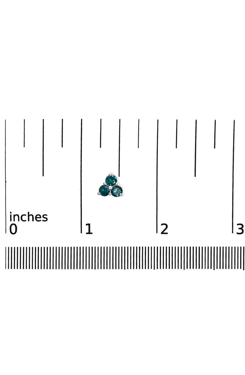 Haus of Brilliance 14KT White Gold Treated Blue Diamond Trio Stud Earrings, Alternate, color, White