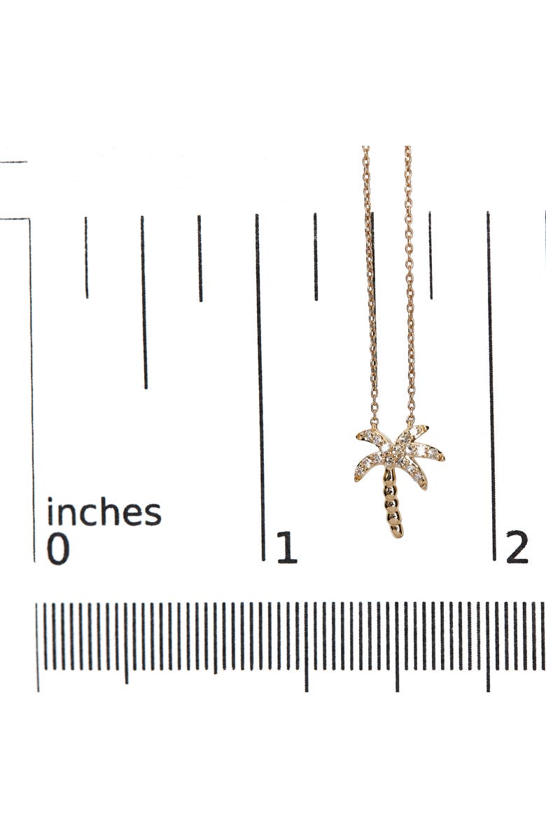 Haus of Brilliance 10K Yellow Gold 1/10 Cttw Round Diamond Palm Tree Inch Pendant Necklace, Alternate, color, Yellow