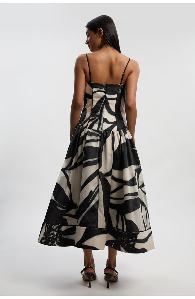 Karen Millen Floral Jacquard Maxi Prom Dress, Alternate, color, Mono