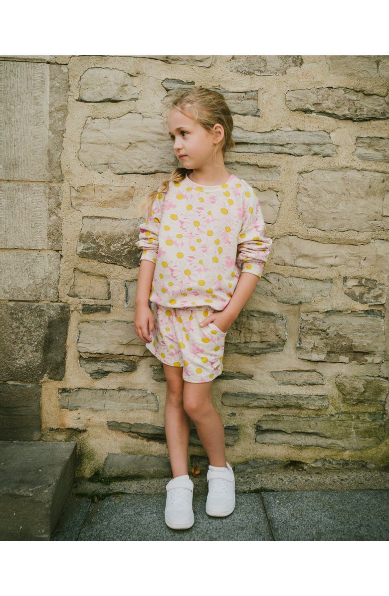 Deux par Deux French Terry Daisies Sweatshirt, Alternate, color, Pink Printed Daisies