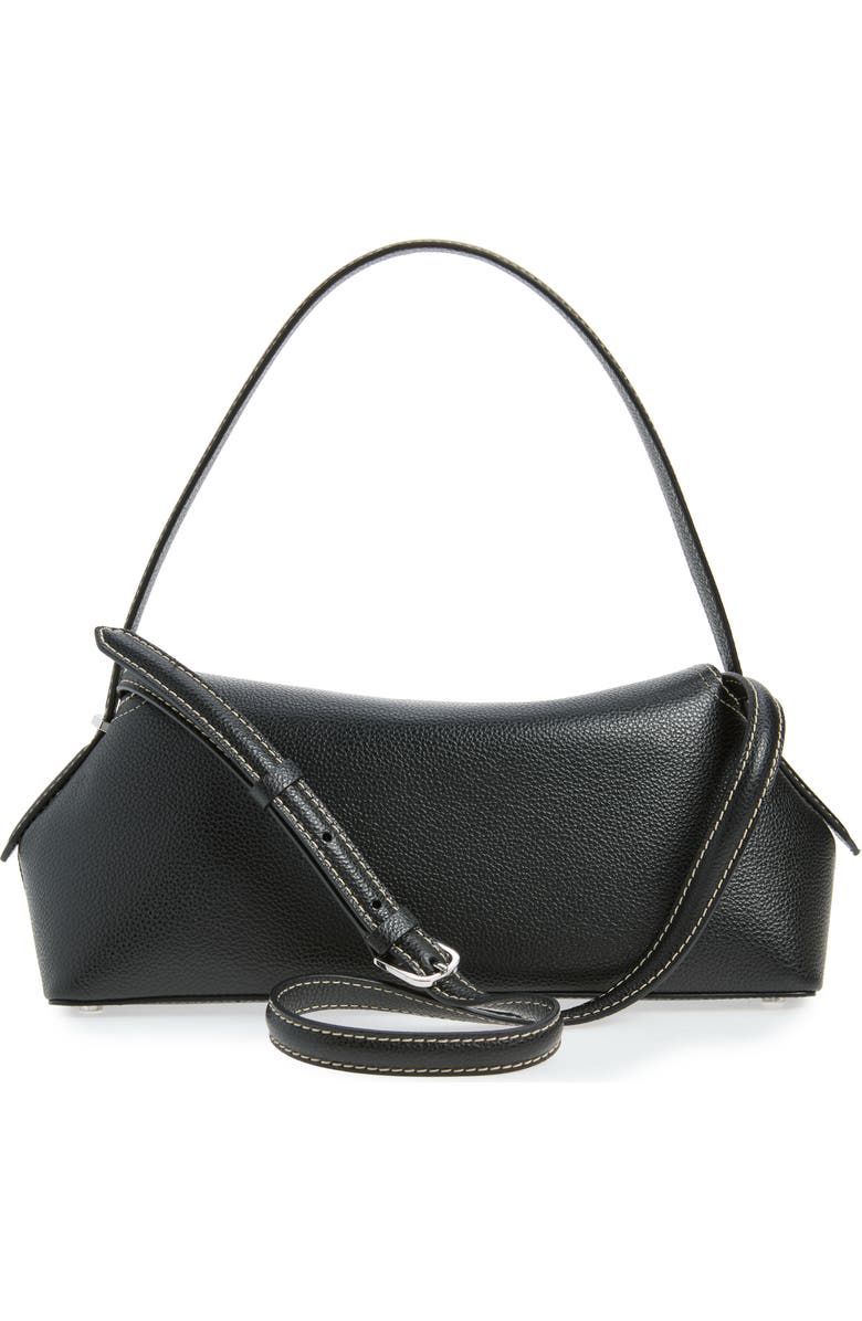 TOTEME T-Lock Leather Shoulder Bag, Alternate, color, Black