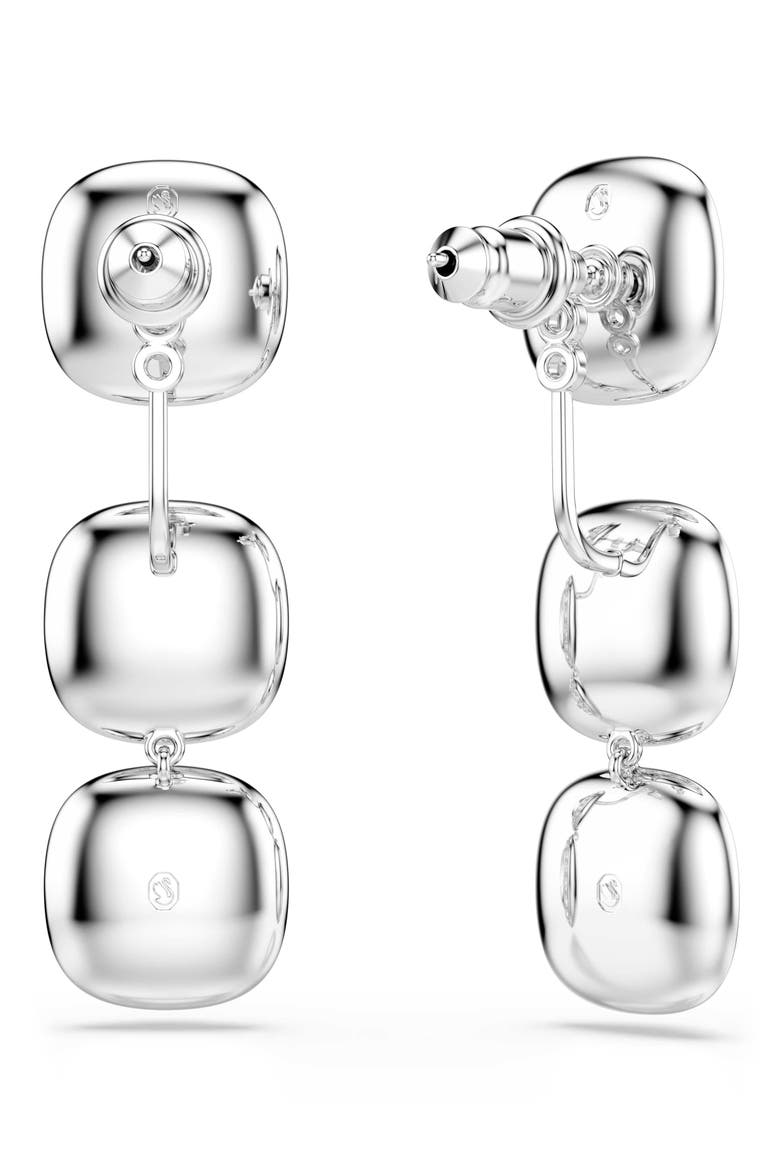 Una Angelic Cushion Crystal Linear Earrings, Alternate, color, WHITE GOLD CRYSTAL
