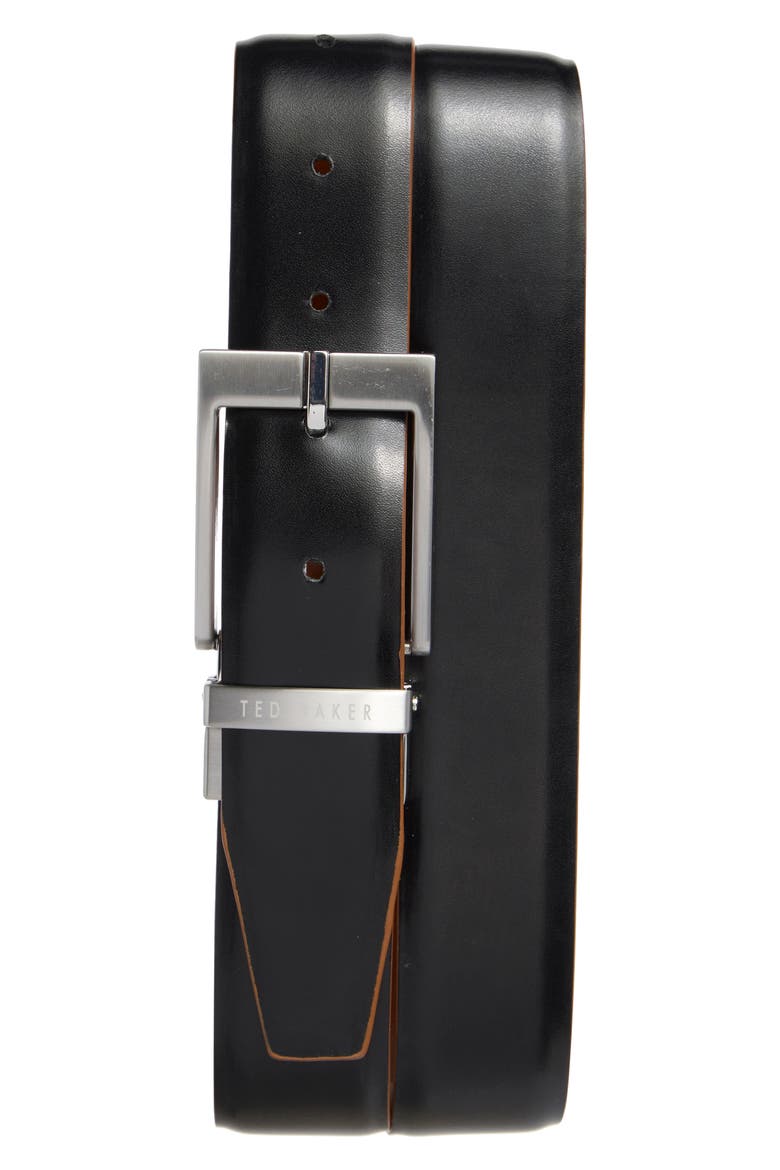 Reversible Leather Dress Belt, Alternate, color, COGNAC/ BLACK