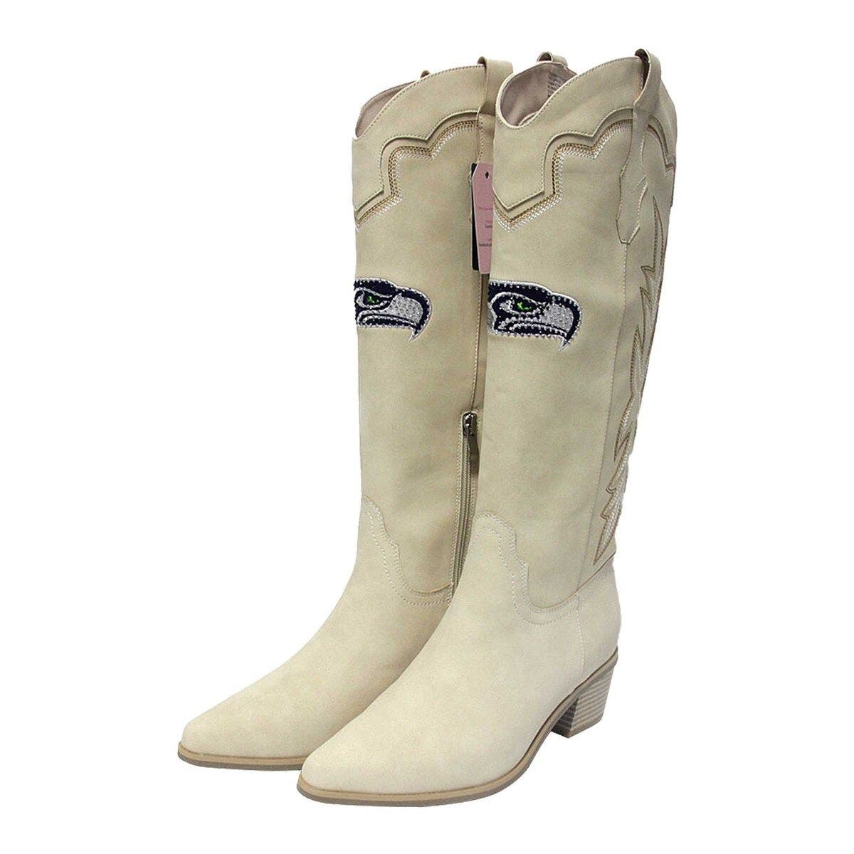 CUCE Women's Cuce Cream Seattle Seahawks Cowboy Boots, Alternate, color, 