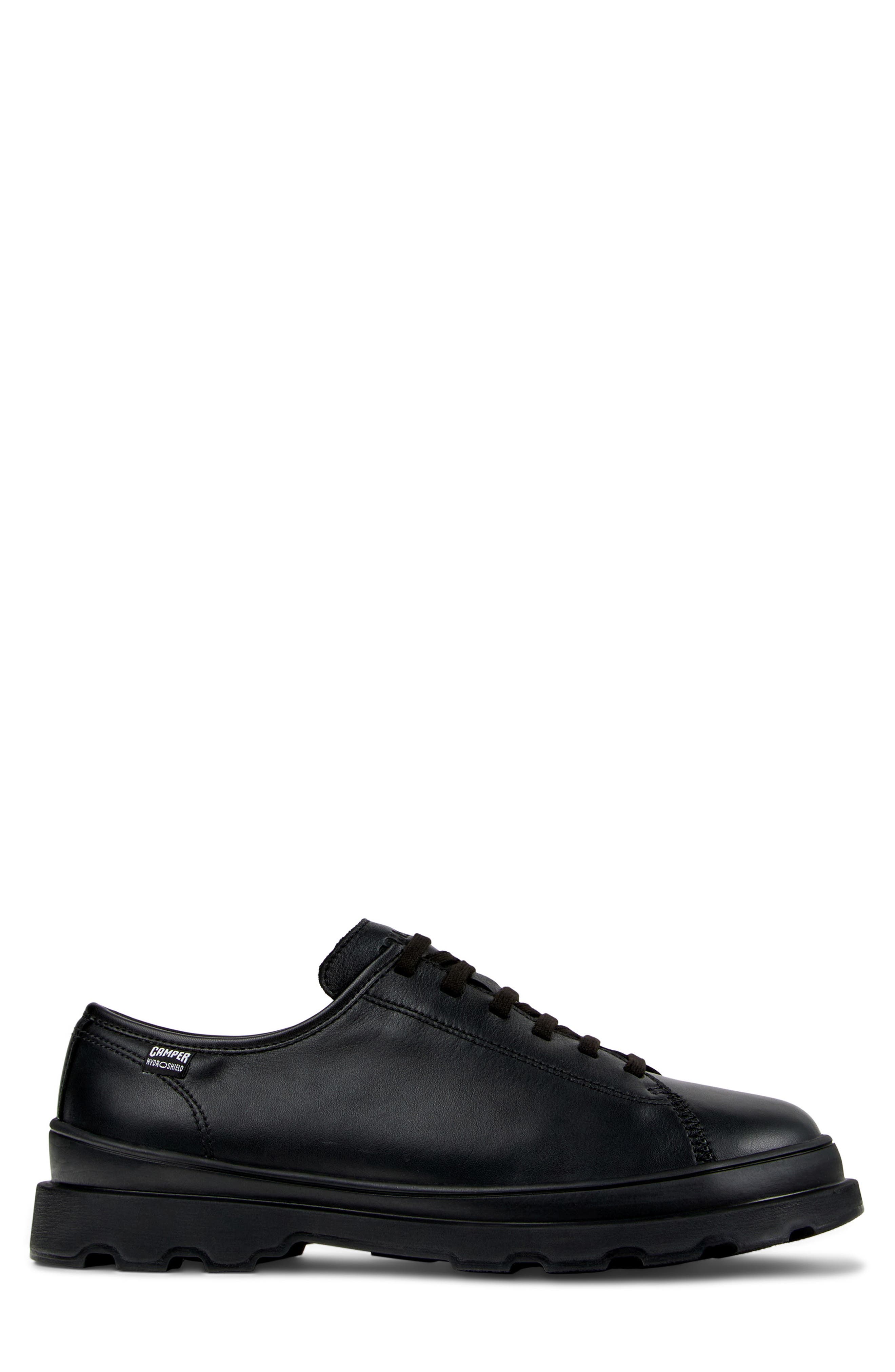 Brutus Waterproof Leather Plain Toe Derby, Alternate, color, BLACK