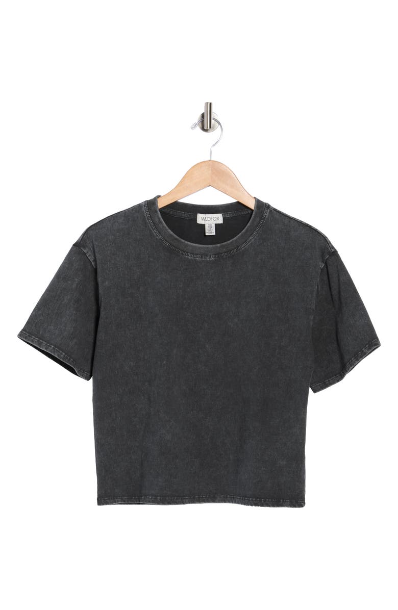 Wildfox Frankie Crop T-Shirt, Main, color, Pirate Black
