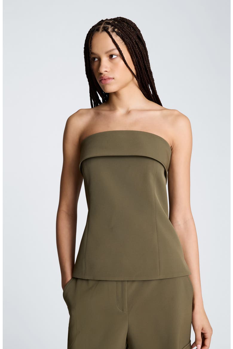 Strapless Bustier Top, Alternate, color, TURTLE GREEN