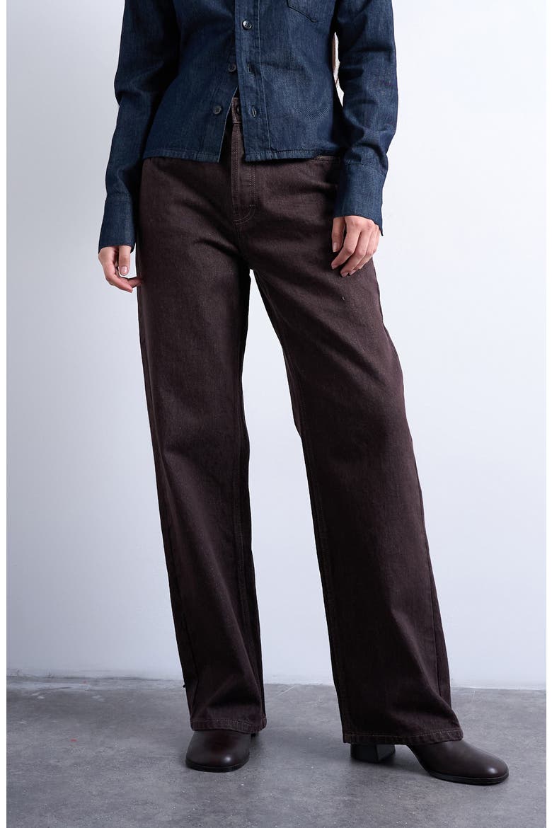 Column Mid Rise Jeans, Main, color, BROWN