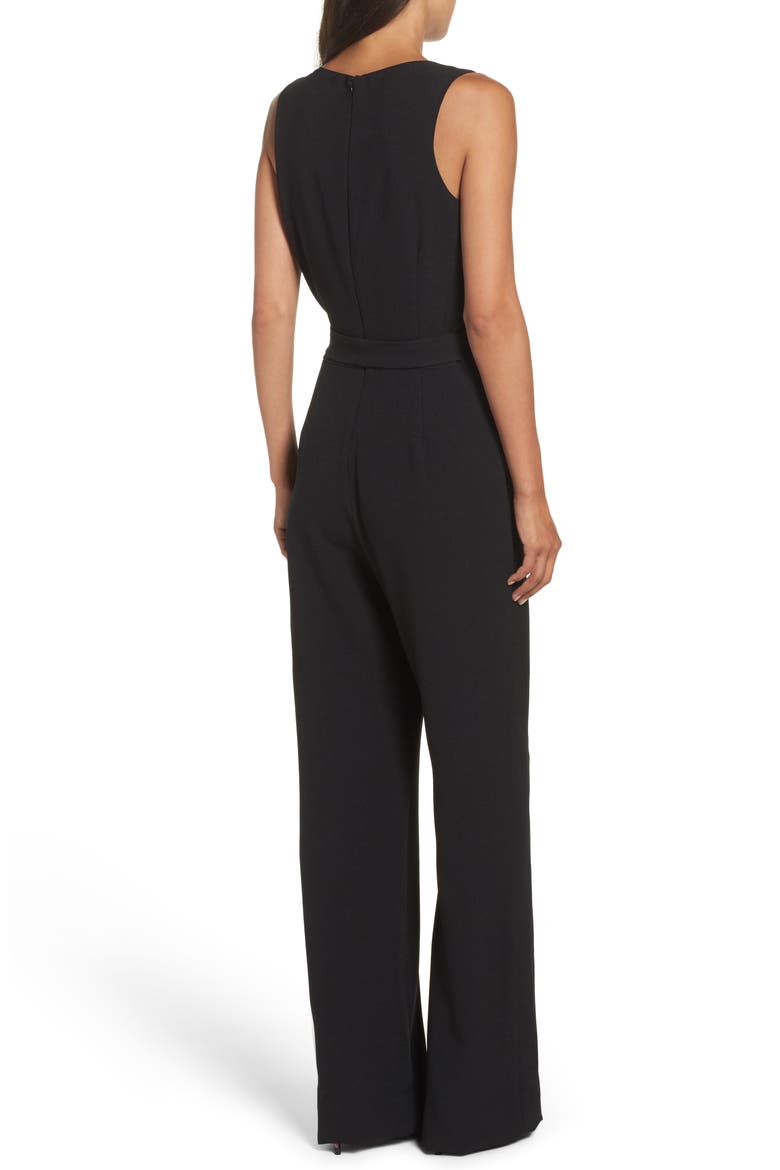 KORS CREPE TANK JUMPSUIT W HAR, Alternate, color, BLACK