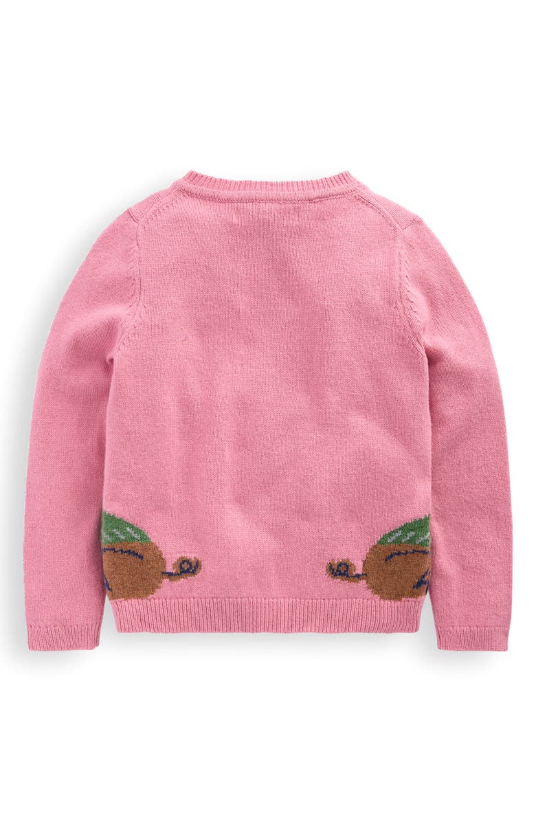 Mini Boden Kids' Fun Intarsia Cardigan, Alternate, color, Pink Frenchies