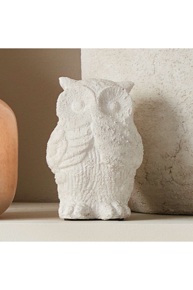 Weathered Garden Owl, Alternate, color, White