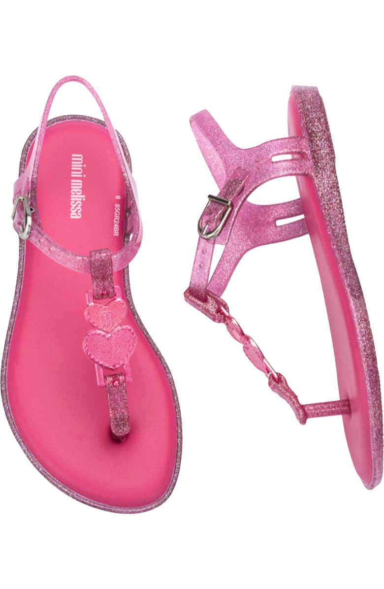 Mini Melissa Solar Sandal, Alternate, color, Glitter Pink