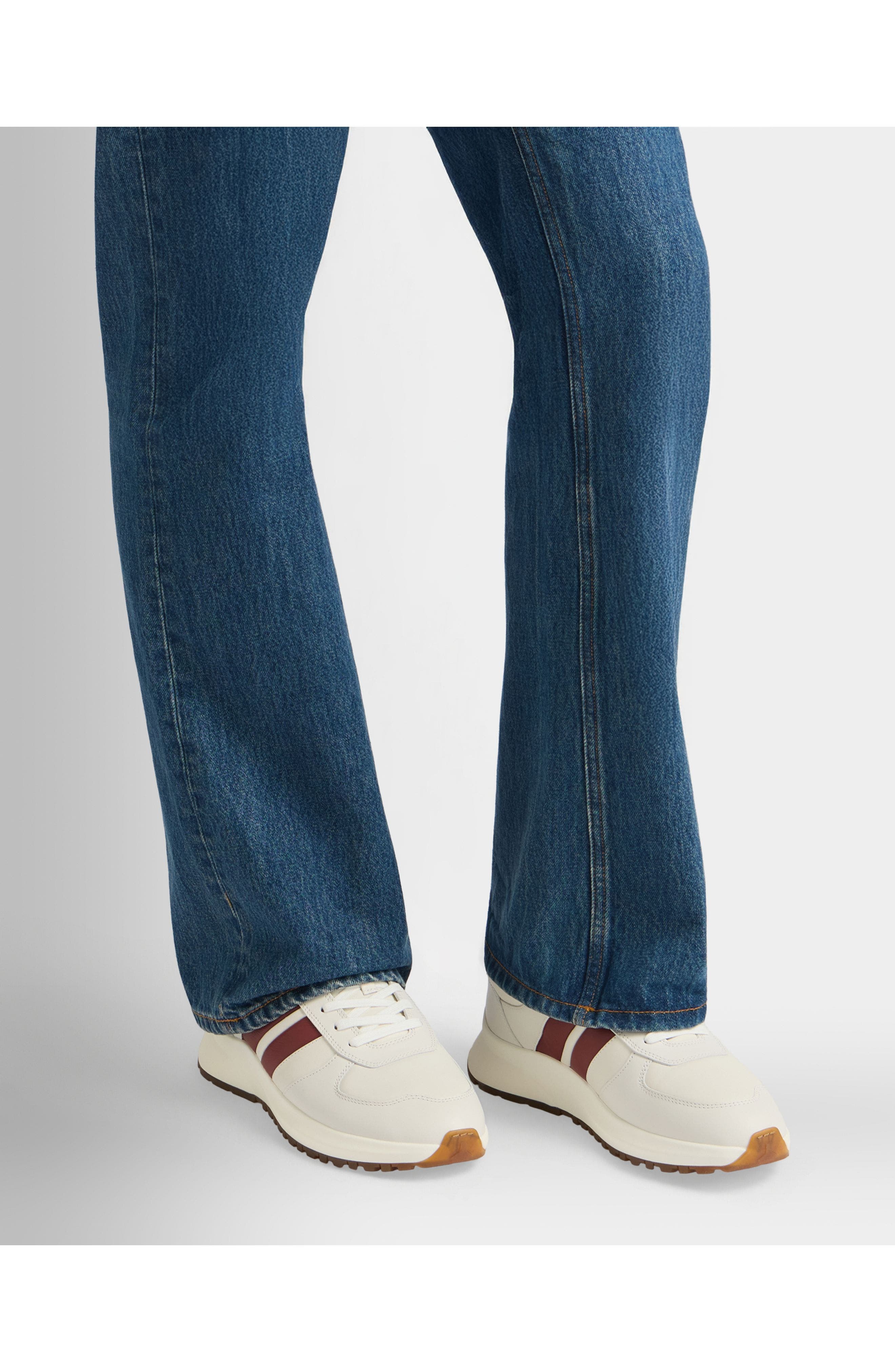 Bally Outline Sneaker in Leather, Alternate, color, White