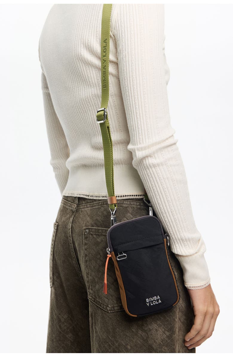 Bimba y Lola Nylon Phone Case, Alternate, color, Black