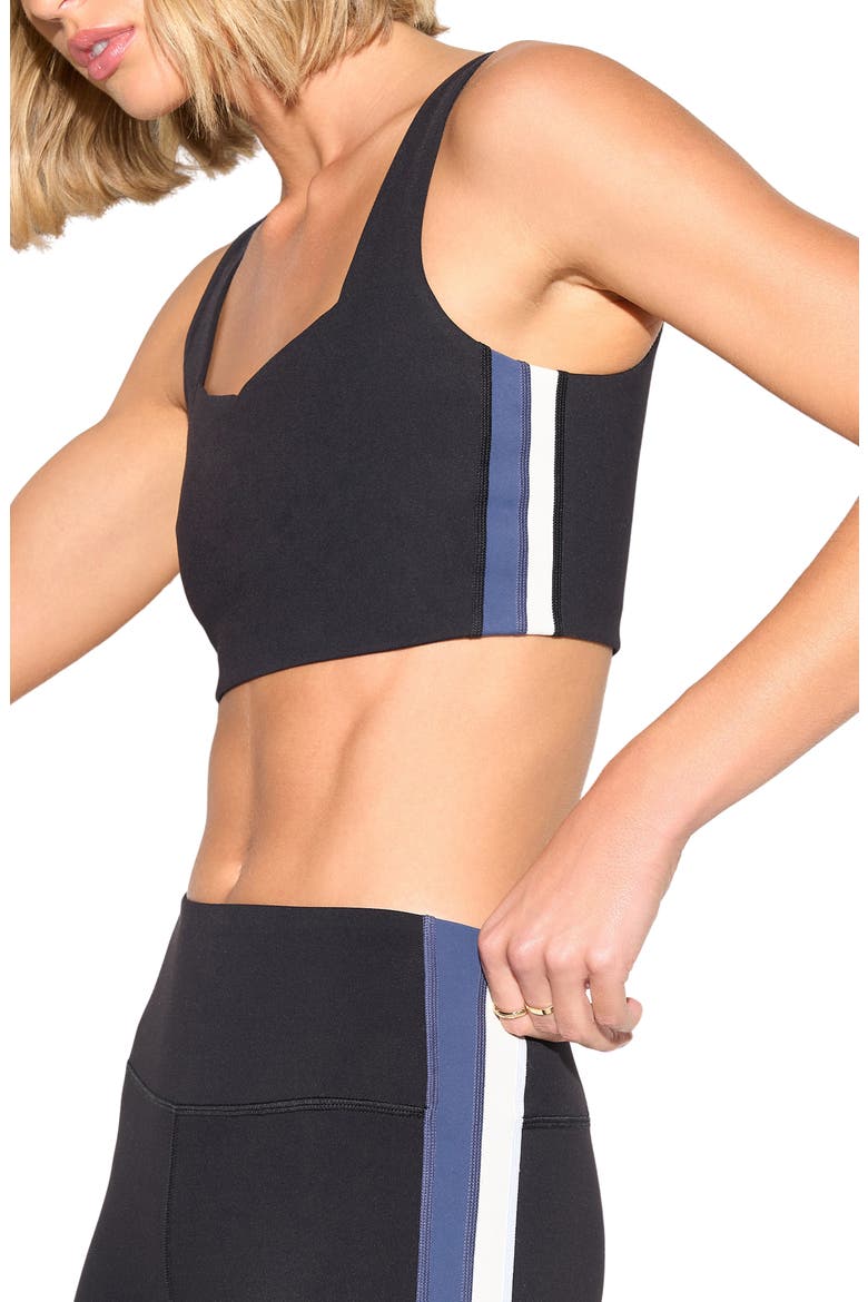 Ezra Longline Sports Bra, Alternate, color, BLACK