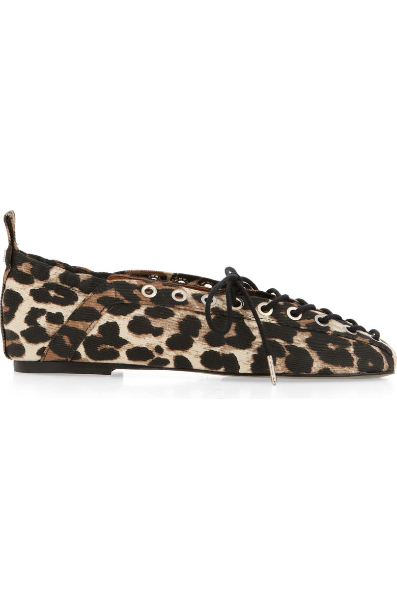 Ganni Ghillie Ballerina Flat, Alternate, color, Leopard