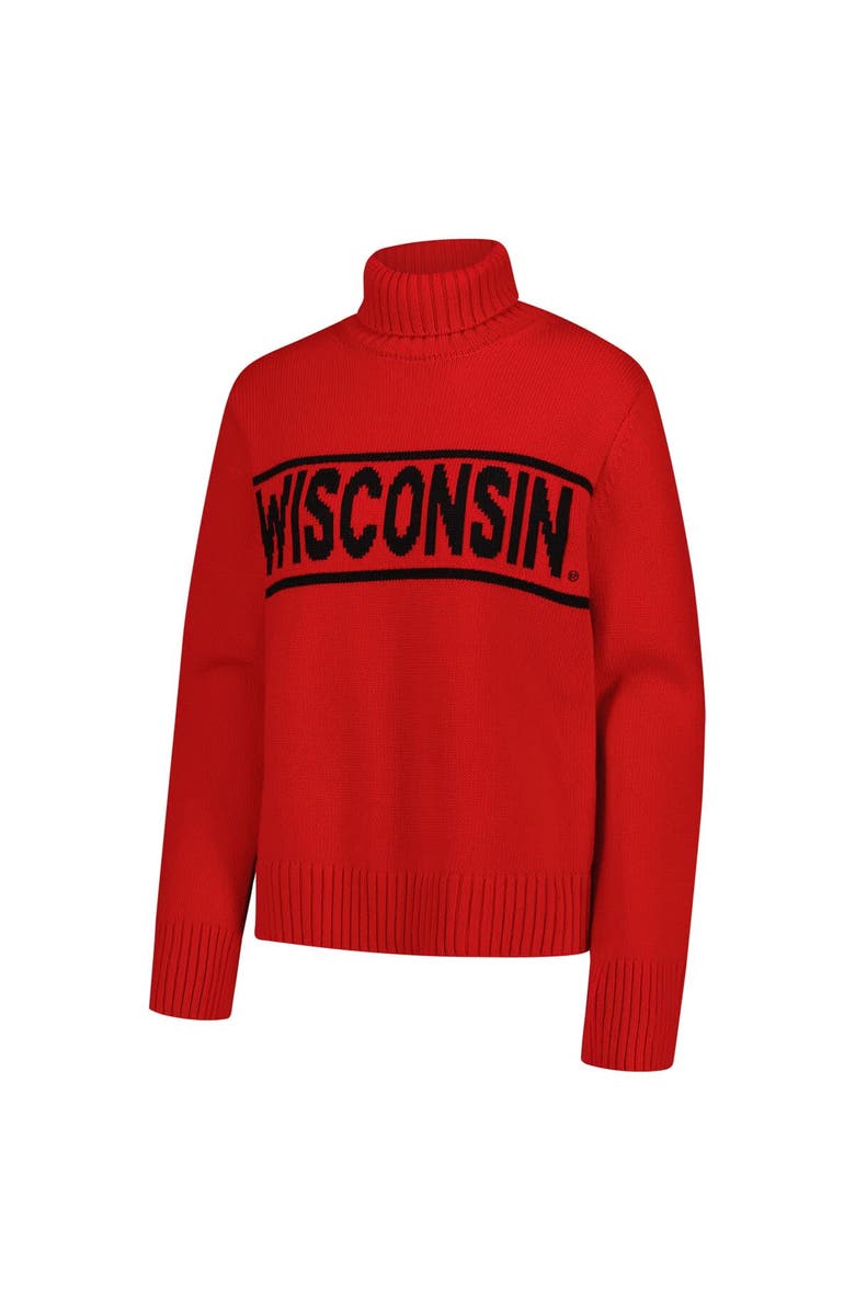 Gameday Social Women
s Gameday Social Red Wisconsin Badgers Chenille Turtleneck Sweater, Alternate, color, Red