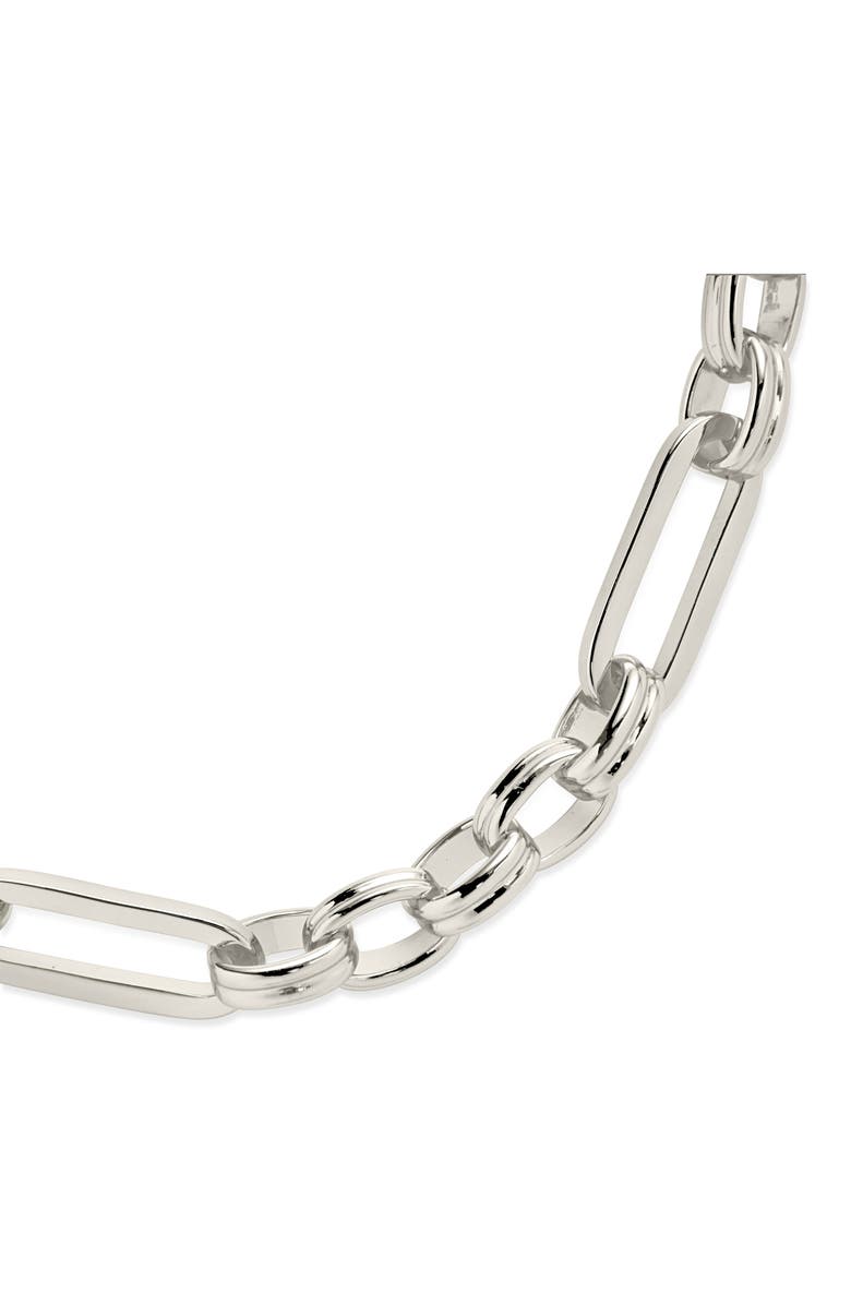 Sterling Forever Double Link Oval Chain Bracelet, Alternate, color,