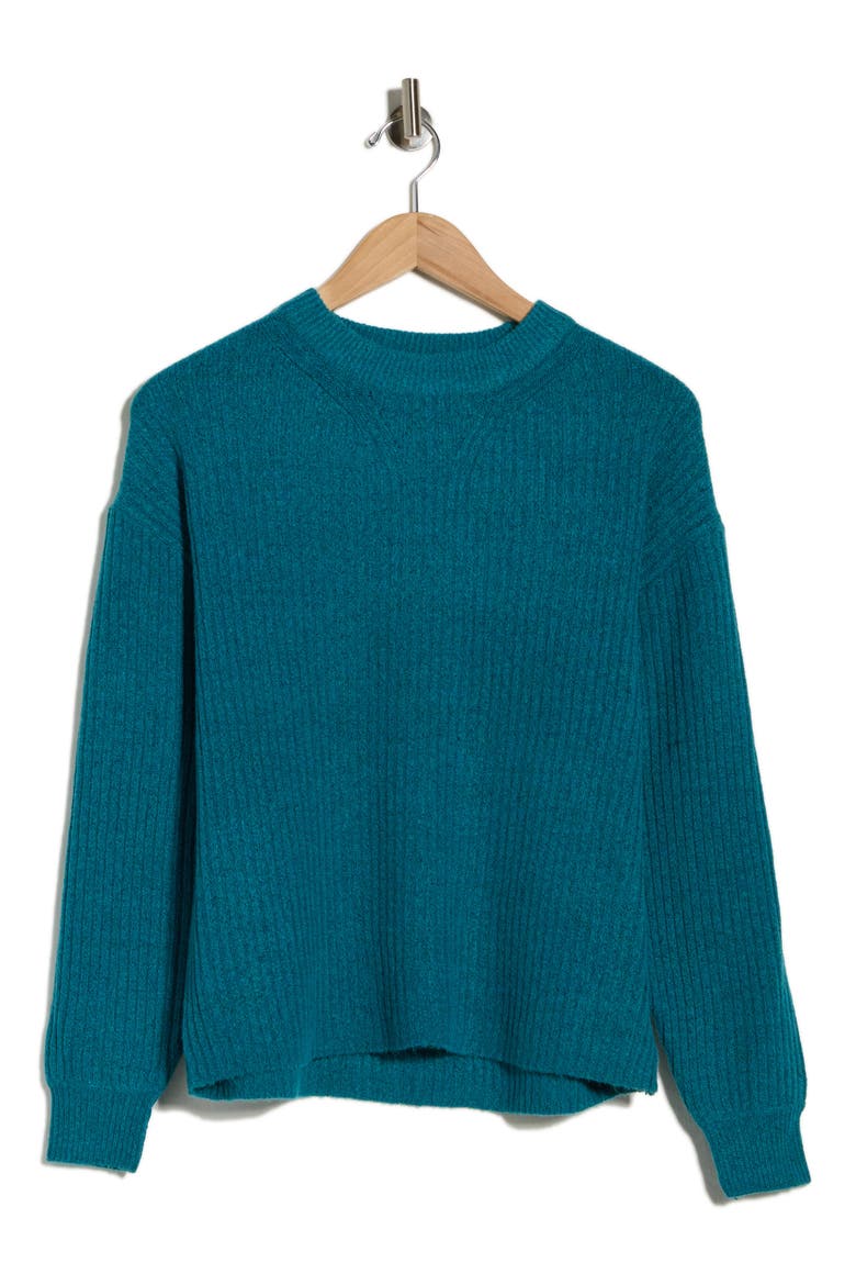 Onema Long Sleeve Crewneck Knit Sweater, Alternate, color, TAHITIAN TIDE