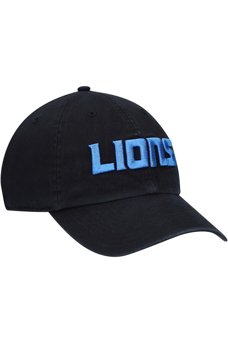 Men's '47 Black Detroit Lions Clean Up Script Adjustable Hat, Alternate, color, Black