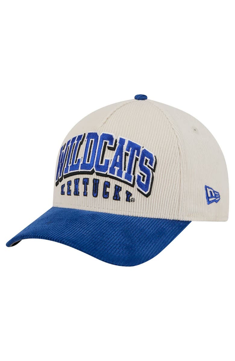 New Era Men
s New Era Royal/Cream Kentucky Wildcats Arch Two-Tone Corduroy 9FORTY A-Frame Adjustable Hat, Main, color, Royal