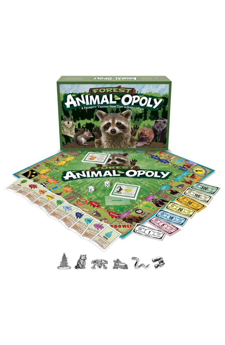 Late for the Sky Forest Animalopoly Monopoly Board Game, Main, color, Multicolored